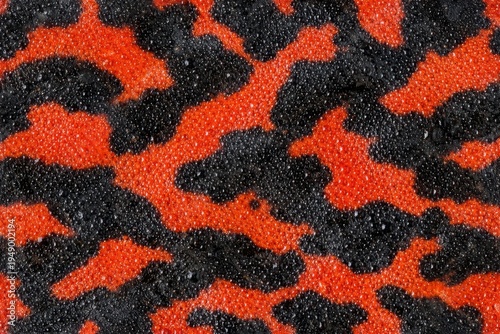 Poison Dart Frog Skin Texture Seamless Pattern. Close-up poison frog skin detail. Exotic amphibian surface design. Realistic frog skin texture background. Detailed wildlife macro close-up.  Amphibian.