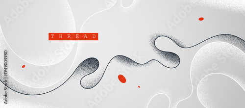 Minimal curvy lines vector abstract background, relaxing and tranquil art abstraction, antistress textured flowing lines, elegant dunamic graphics.