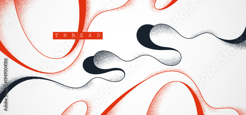 Vector abstract background with minimal curvy lines and textures, lifeform microorganism look like abstraction, flowing fluid shaped threads.