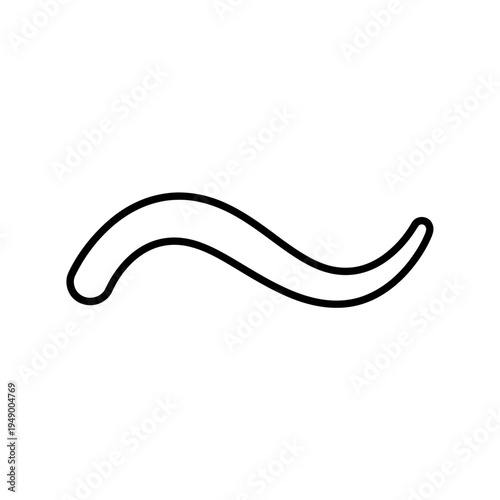 Tilde Symbol in Black Line Drawing vector illustration
