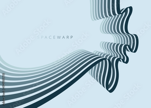 Abstract background with curve lines in perspective, vector wallpaper with stripes dreamy vanishing emotion, smooth and flexible lines design.