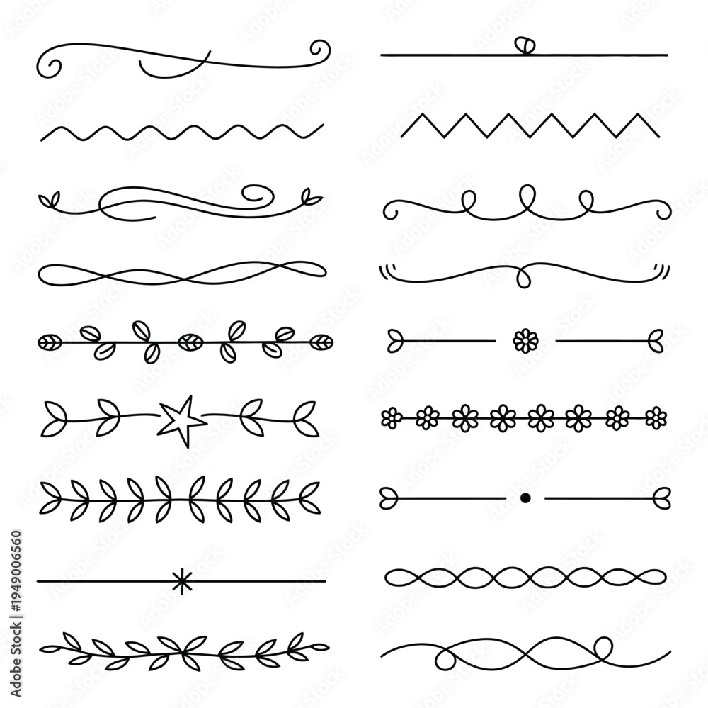 Fototapeta premium Ornamental Lines and Borders Vector Illustration