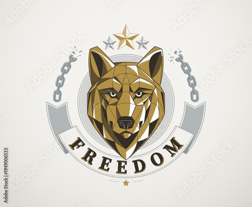 Lone wolf illustration representing independence, solitude and inner strength, a symbol of freedom, self-reliance and the path of an individual beyond the crowd.