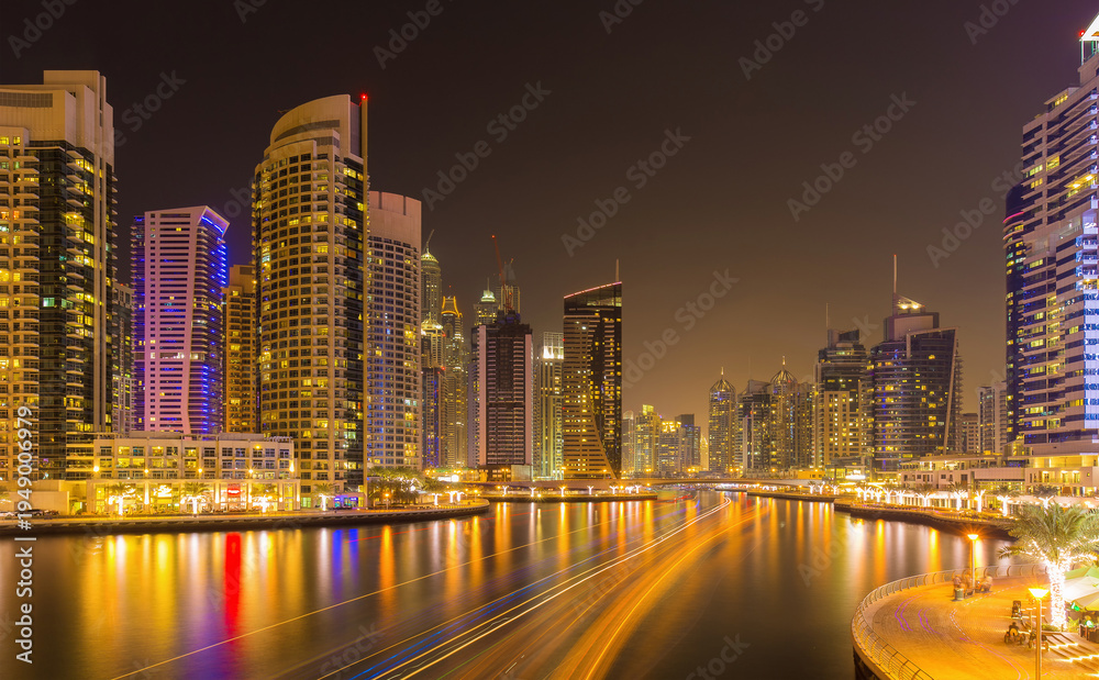 Fototapeta premium Colorful Autumn City with Orange Foliage and Buildings 