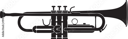 Vector trumpet icon, black illustration