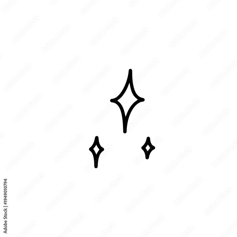 Fototapeta premium Sparkles Icon Simple Line Art vector illustration