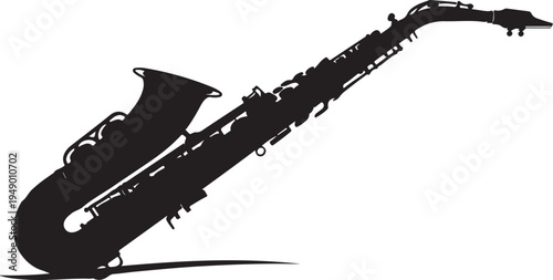 Vector saxophone icon, black silhouette