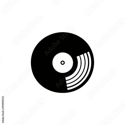Vinyl Record Minimalist Icon vector illustration