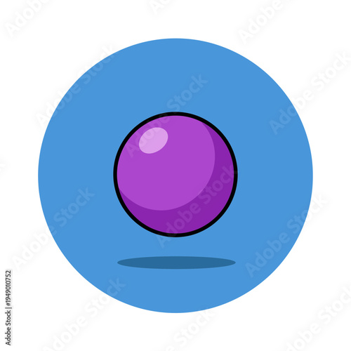 Purple Ball on Blue Circle vector illustration