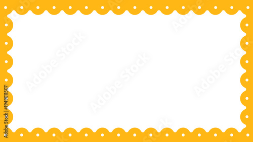 ポップでかわいい　もこもこフレーム　オレンジ