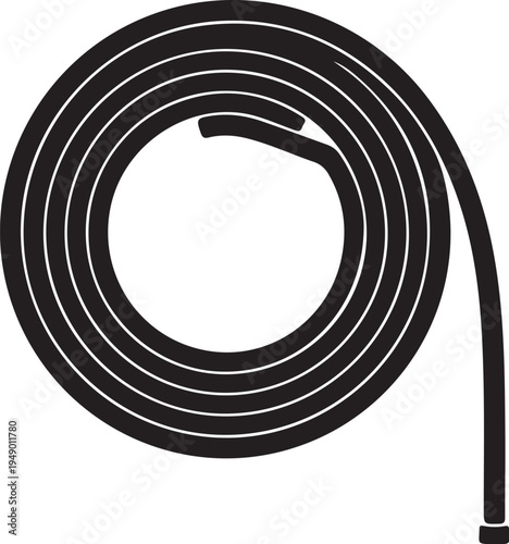 Vector illustration of a coiled cable or hose