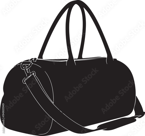 Vector black duffel bag icon