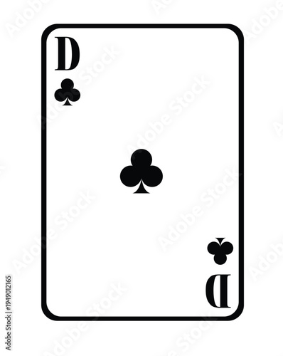 Playing card Queen Clubs in illustrator