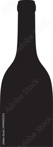 Vector black wine bottle icon
