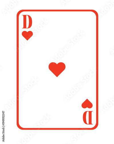 Playing card Queen of Hearts in illustrator