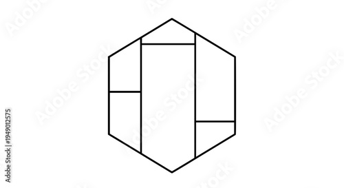 Honeycomb with hexagonal cells and geometric pattern featuring hexagon, honey, bee with insect and architecture