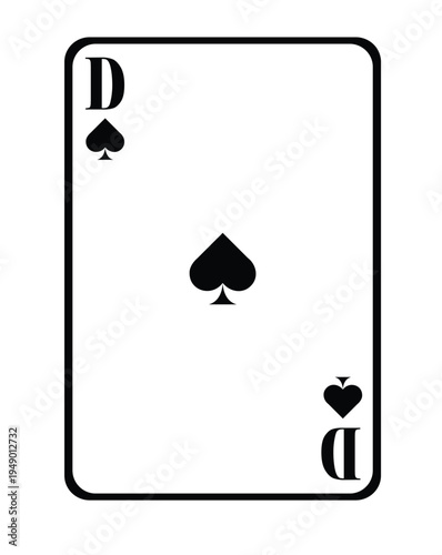 Playing card Queen of Spades in illustrator
