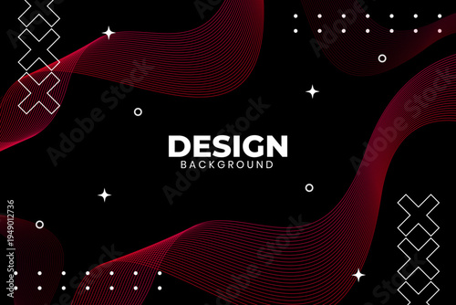 Red curves glide across a stark black canvas