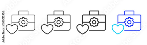 Healing Kit Icon Set Collection Outline Style for counseling with multiple thickness vector pack design elements professional icon library counseling resources creative outline icons