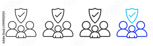 Safe Home Icon Set Collection Outline Style for counseling with multiple thickness vector pack design elements professional icon library counseling resources creative outline icons