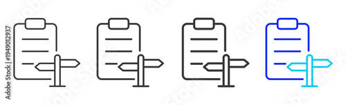 Career Guide Icon Set Collection Outline Style for counseling with multiple thickness vector pack design elements professional icon library counseling resources creative outline icons