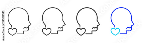 Mind Care Icon Set Collection Outline Style for counseling with multiple thickness vector pack design elements professional icon library counseling resources creative outline icons