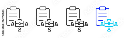 Team Record Icon Set Collection Outline Style for counseling with multiple thickness vector pack design elements professional icon library counseling resources creative outline icons