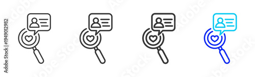 Identity Aid Icon Set Collection Outline Style for counseling with multiple thickness vector pack design elements professional icon library counseling resources creative outline icons