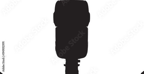 Vector black camera lens icon