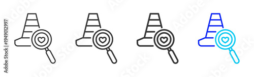 Risk Scan Icon Set Collection Outline Style for counseling with multiple thickness vector pack design elements professional icon library counseling resources creative outline icons