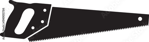 Vector handsaw icon, black silhouette