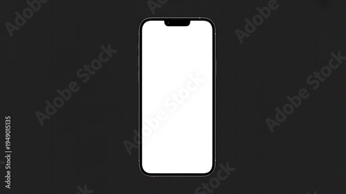 Wallpaper Mural Smartphone Mockup with Blank White Screen Isolated on Solid Black Background for App Design Presentation Torontodigital.ca