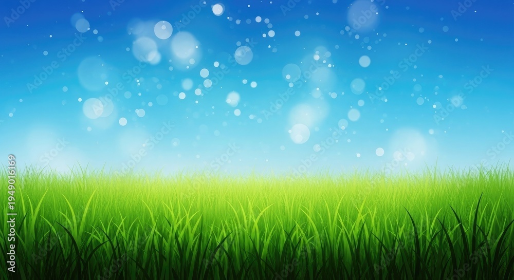 Fototapeta premium Celebrating world environment day with a lush green landscape and clear blue sky