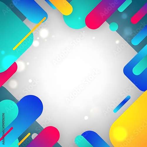 Vibrant colorful abstract shapes background, geometric bokeh