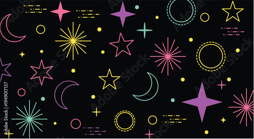 Colorful Geometric Celestial Pattern