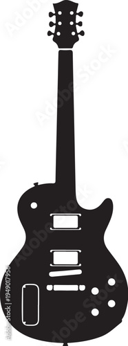 Black electric guitar vector illustration