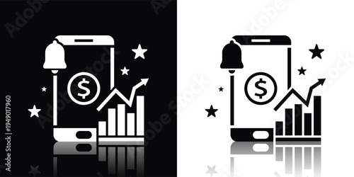 Social Media Growth Icon with Smartphone