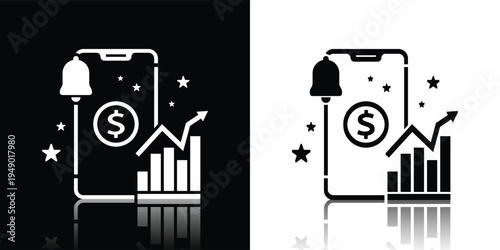 Social Media Growth Icon with Smartphone