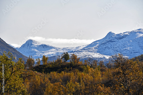 Colorful autumn in Jotunheimen national park in Norway