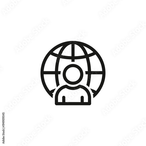Global Citizen Line Icon vector illustration