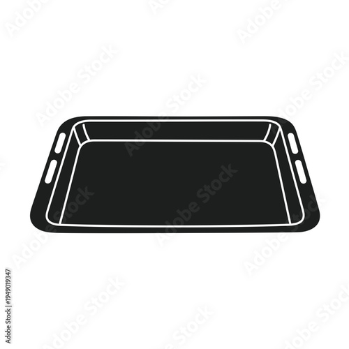 Black Baking Tray Isolated on White Background vector illustration