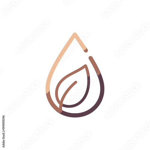 Abstract Drop with Leaf Logo Design vector illustration