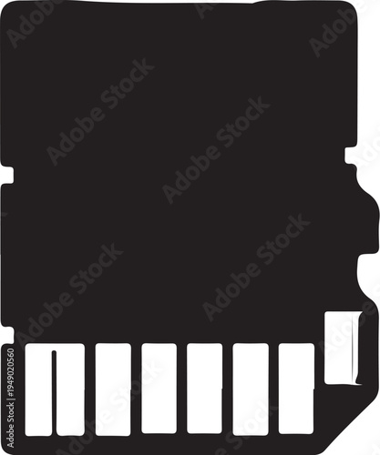 Vector SIM card icon, black and white