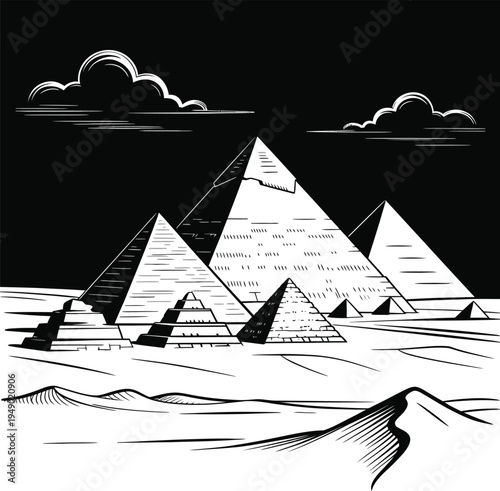Egyptian Pyramids Vector Illustration