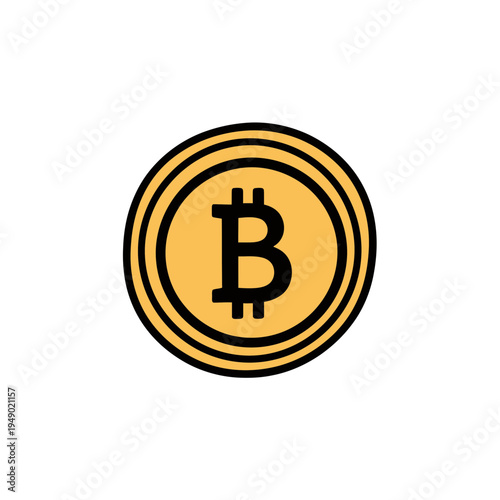 Bitcoin Cryptocurrency Token Graphic Icon vector illustration