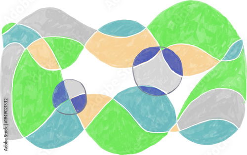 水彩の背景素材　枠、モダン、　幾何学