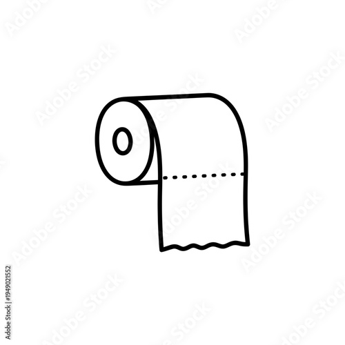 Toilet Paper Roll Outline vector illustration