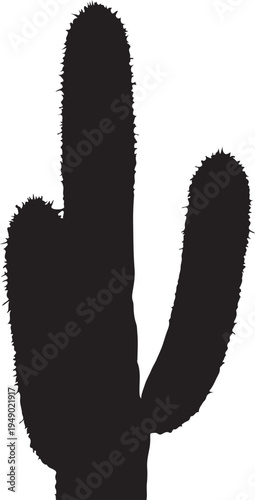Black silhouette of a cactus vector illustration