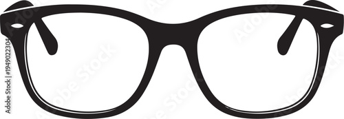 Vector black glasses icon, eyeglasses, spectacles