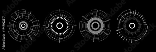 Sci fi futuristic user interface, HUD, Technology abstract background , Vector illustration.	
